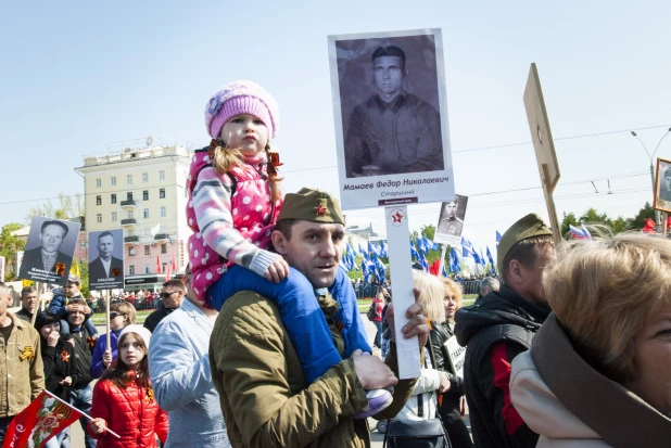 Бессмертный полк в Барнауле, 2014 год.