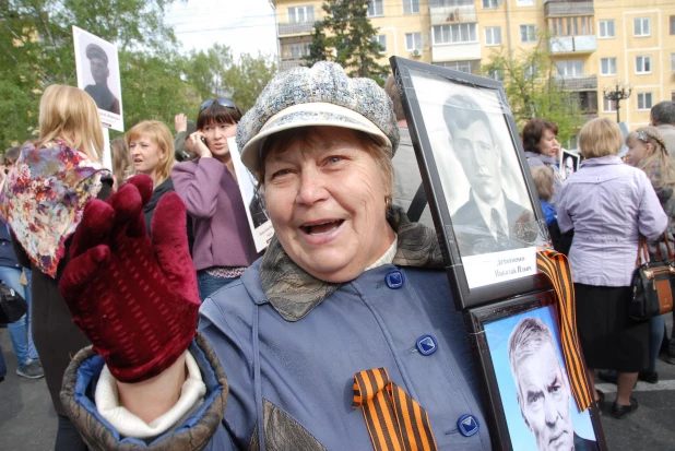 Бессмертный полк в Барнауле, 2014 год.