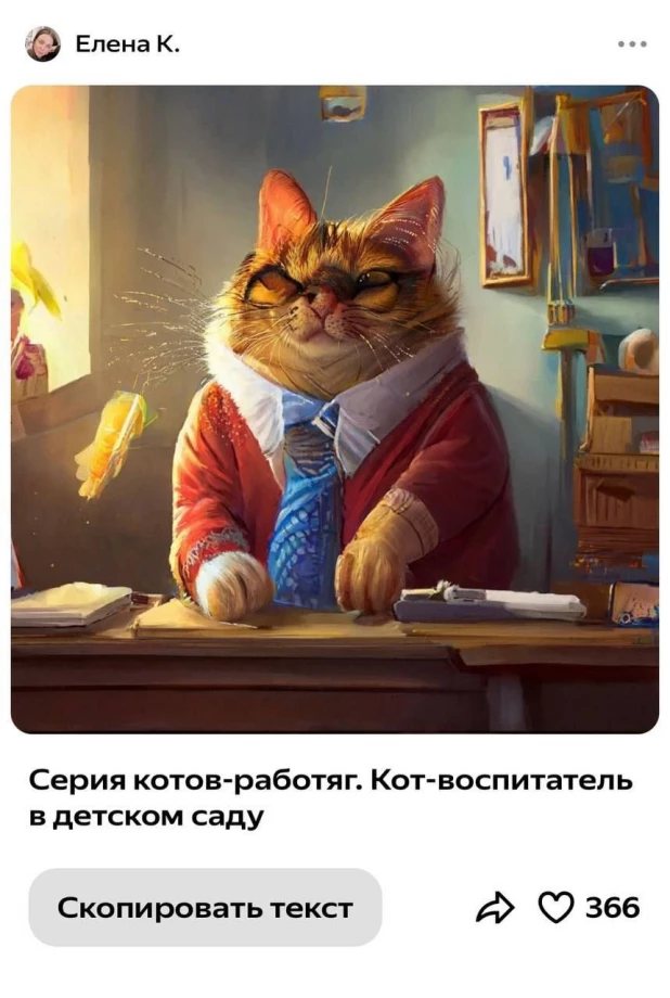 Нейросеть устроила котов на работу.