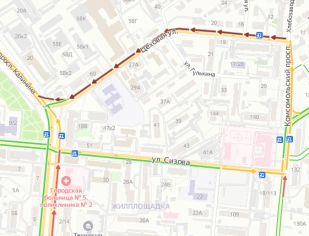 Пробки в Барнауле 15 мая.