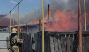 Пожар в частном секторе на улице Юрина