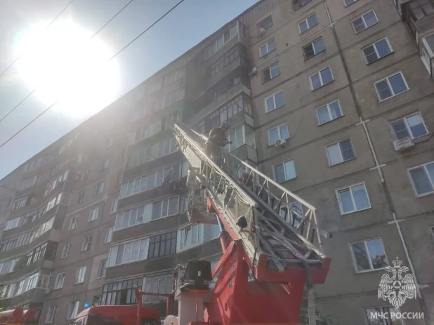 Алтайские пожарные спасли пять человек из горящего дома