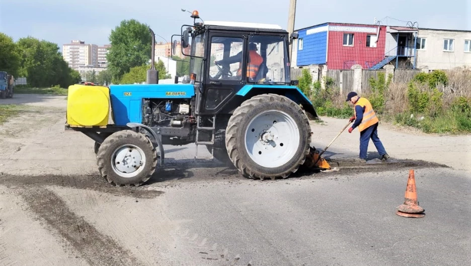 Ремонт дорог в Барнауле.