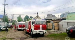 Пожар в частном секторе в Барнауле