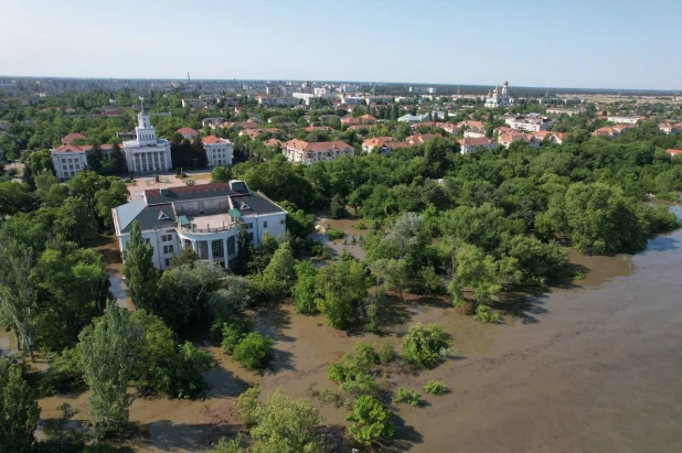 Регион после затопления из-за разрушения части Каховской ГЭС