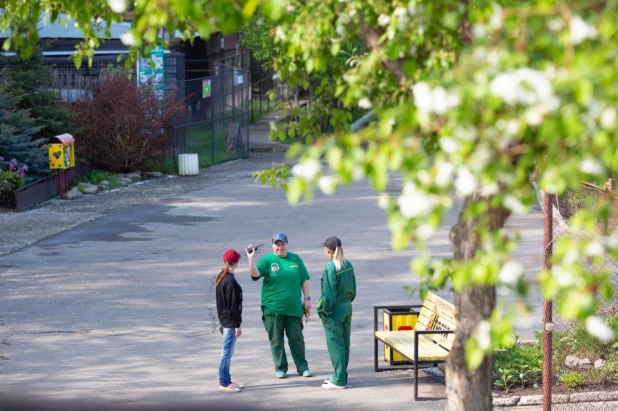 Сотрудники барнаульского зоопарка