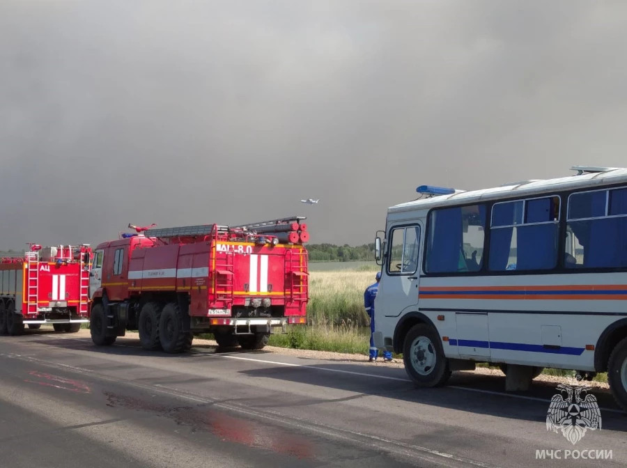 Борьба с лесным пожаром в Егорьевском районе