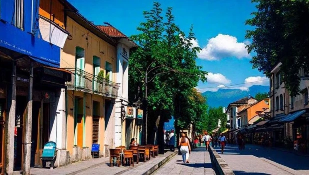 Улица европейского городка.