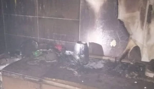 Пожар в многоквартирном доме в Бийске