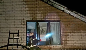 Пожар в частном доме в Барнауле.