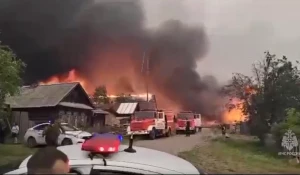 Пожар в селе Шайдуриха в Свердловской области