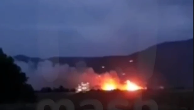 Пожар на военном полигоне на востоке Крыма
