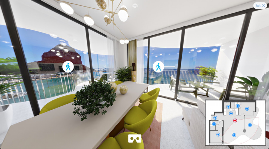 Технологии дополненной и виртуальной реальности помогают застройщикам продавать квартиры удалённо, с помощью показа 3D-модели помещения.