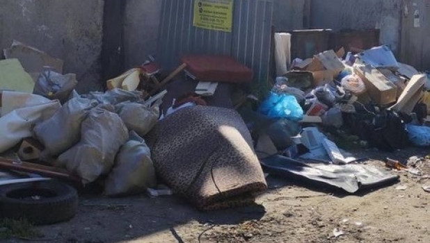 Жители Барнаула пожаловались, что на одной из улиц уже месяц не вывозят мусор.