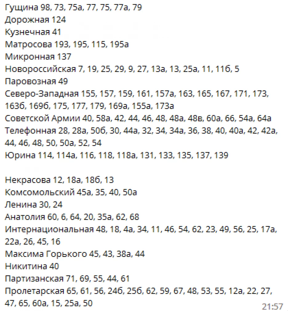 Почти 200 домов останутся без горячей воды в Барнауле 21 сентября