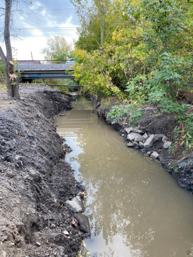 В Барнауле завершились работы по восстановлению водопропускной способности Пивоварки.