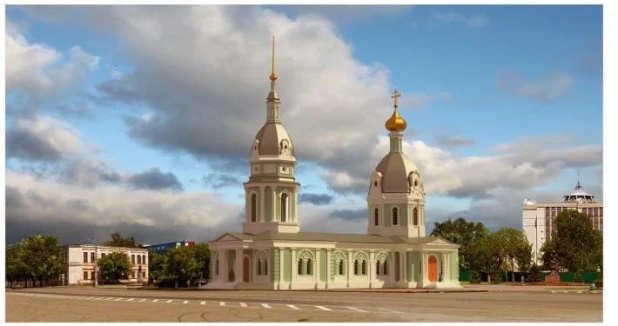 Вариант реконструкции Петропавловского собора в стиле сибирского барокко. 