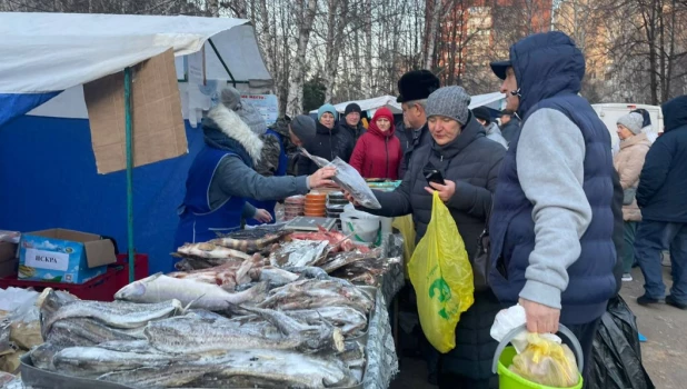 Продовольственная ярмарка в Барнауле.