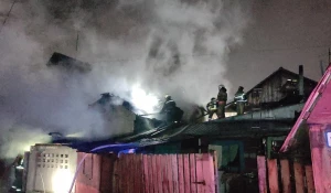 Пожар на ул. Гужтранспортной в Барнауле 
