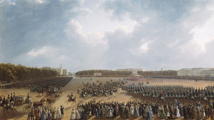 Санкт-Петербург. Парад на Царицыном лугу 6 октября 1831 года. Г. Чернецов.
