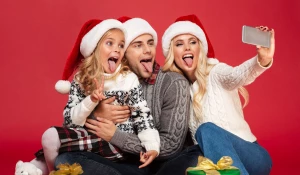 Семья, Новый год, селфи.