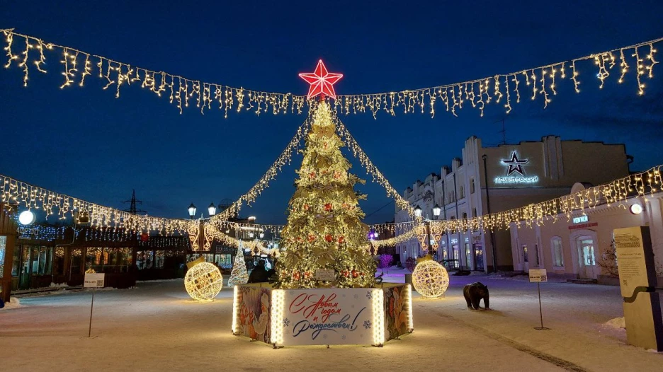 Новогодний городок на ул. Мало-Тобольская. 