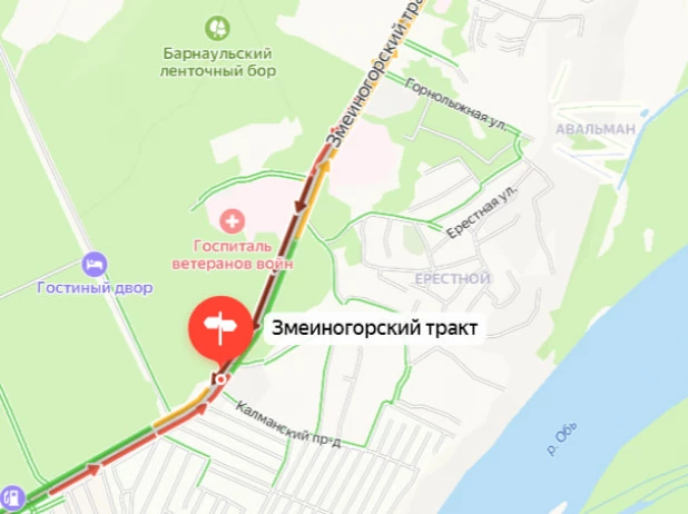 Пробка на Змеиногорском тракте.