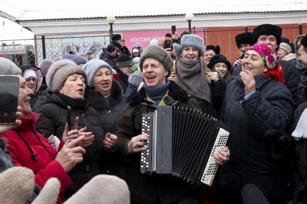 Встреча целинников.