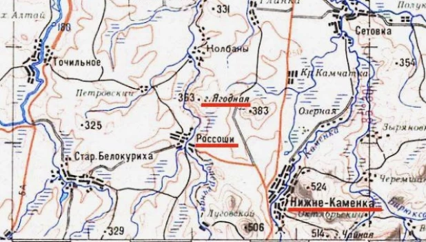 Гора Ягодная расположена примерно в 3 км от села Россоши.