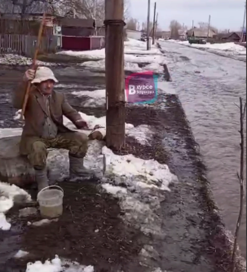 В затопленном селе Алтайского края можно рыбачить во дворах. Видео