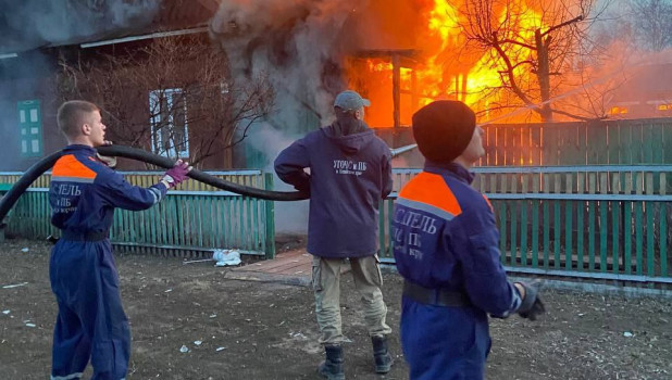 Пожар в Михайловском районе.