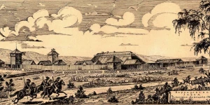Барнаульский завод Акинфия Демидова 1747 год. Реконструкция М.А. Юдина.