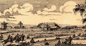 Барнаульский завод Акинфия Демидова 1747 год. Реконструкция М.А. Юдина.