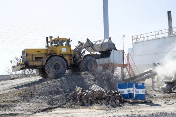 Запуск асфальтобетонного завода Центрального ДСУ.