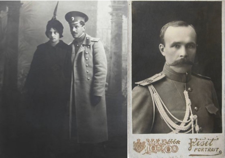 Слева - Семен Смоленников после мобилизации, июль 1914 г. Справа - он же в мае 1915 года.