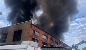Пожар на складе в Москве.
