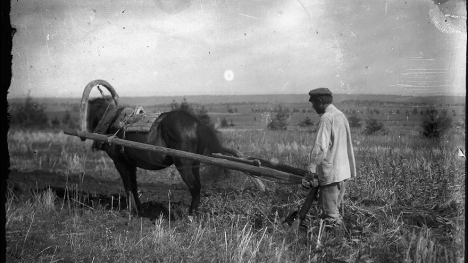 Крестьянин в поле.