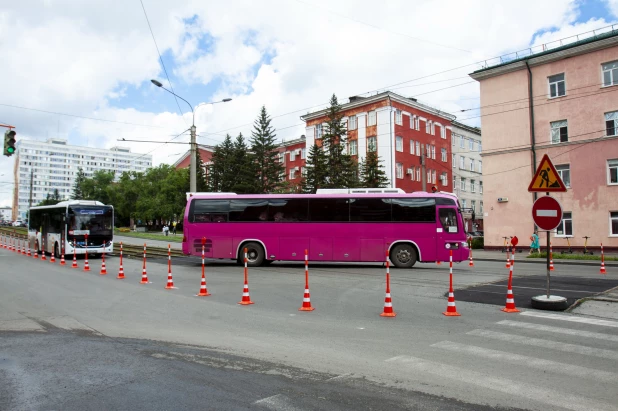 Перекрытие проспекта Красноармейского в июле 2024 года. 