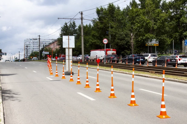 Перекрытие проспекта Красноармейского в июле 2024 года. 