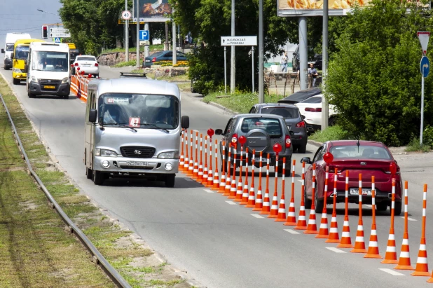 Перекрытие проспекта Красноармейского в июле 2024 года. 