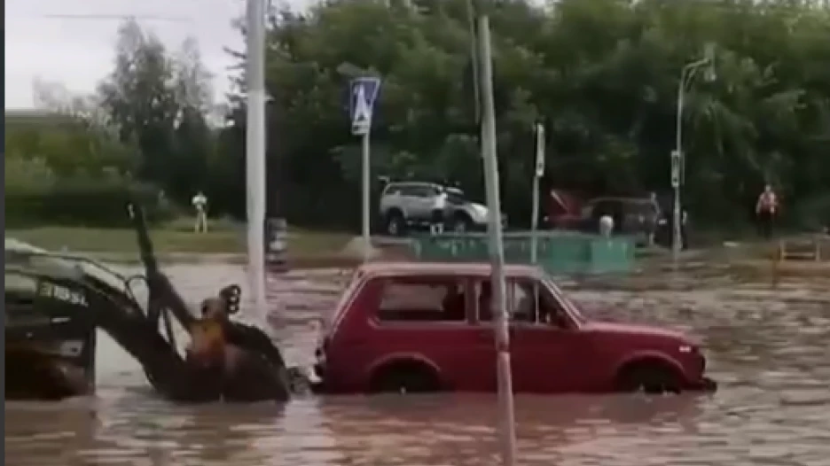 Потоп в Барнауле, 9 июля 2024. 