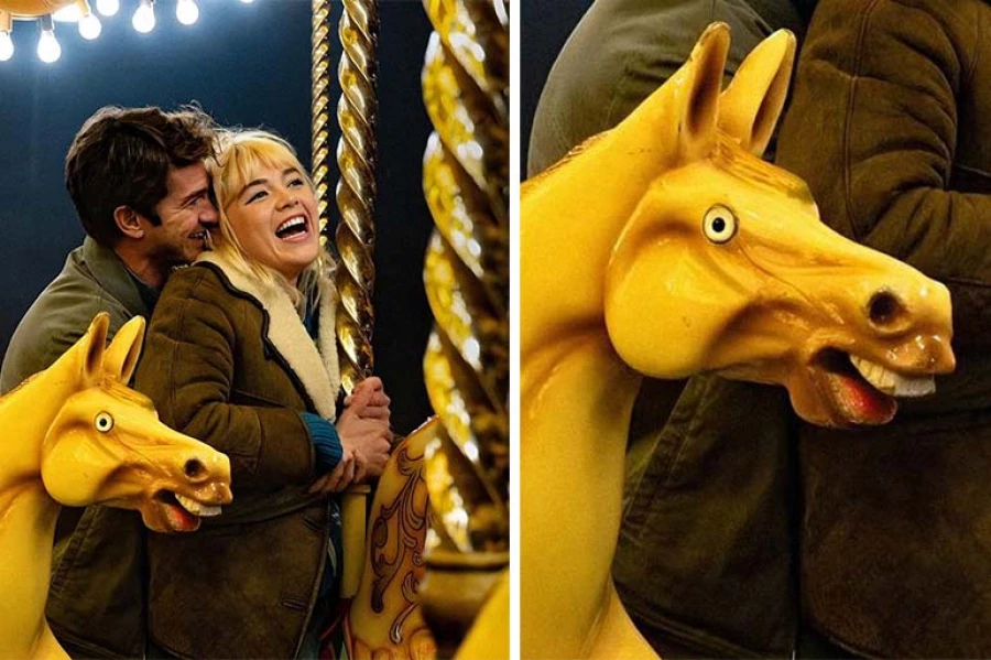 Желтый конь на карусели (Yellow ugly horse, Yellow carousel horse)