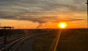 Дым от пожара в Барнауле видно в Новоалтайске.