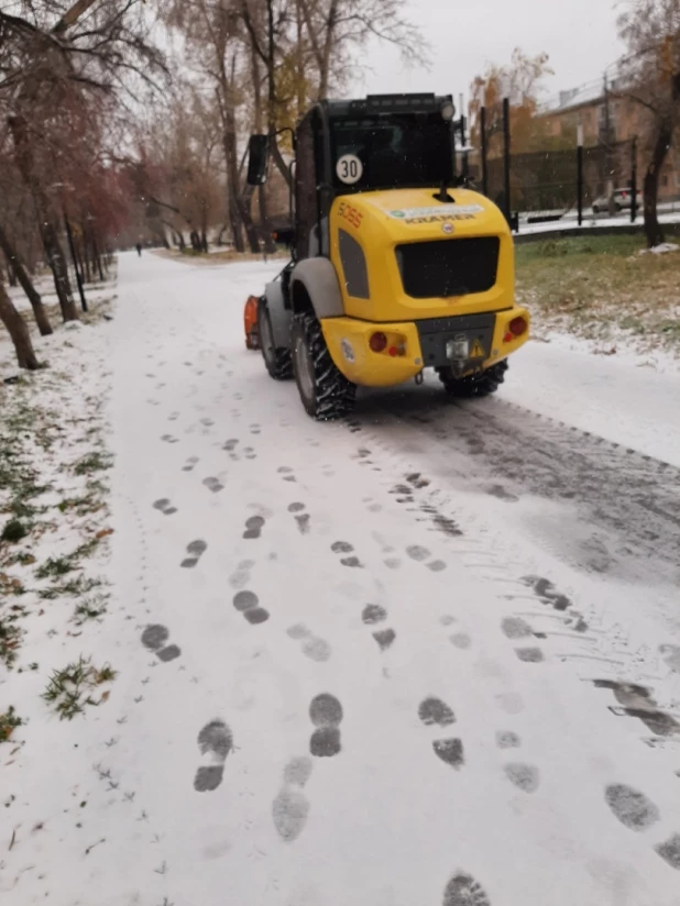 Снегопад в Изумрудном парке