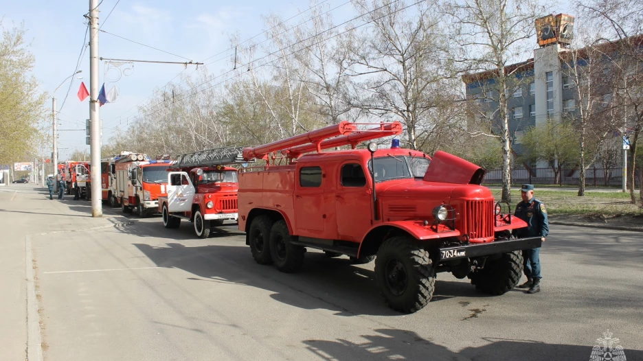 Пожарные машины в Барнауле.