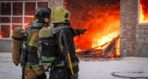 Пожар на складе в Барнауле.