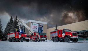 Пожар на складе в Барнауле.