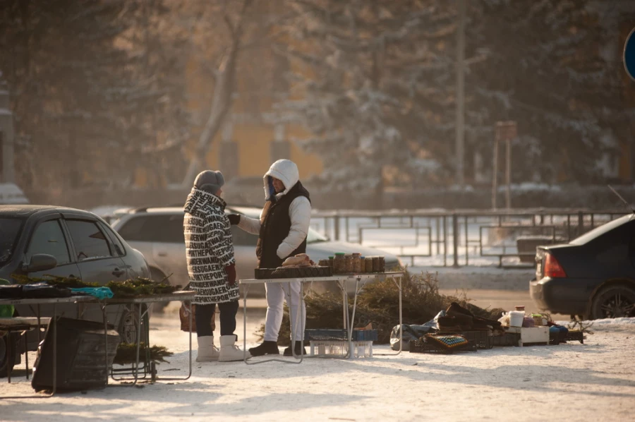 Зима в Барнауле, 24 декабря 2024. 