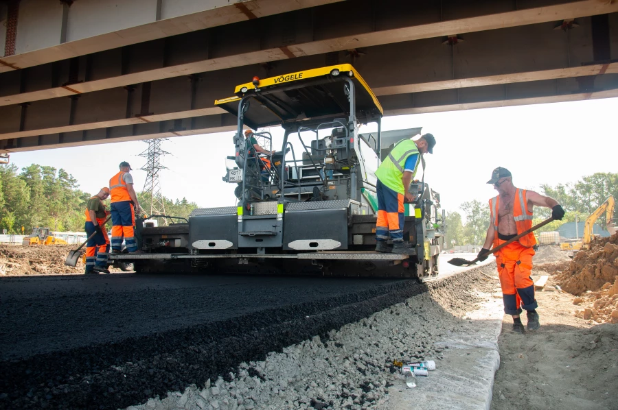 Строительство развязки на Змеиногорском тракт.
