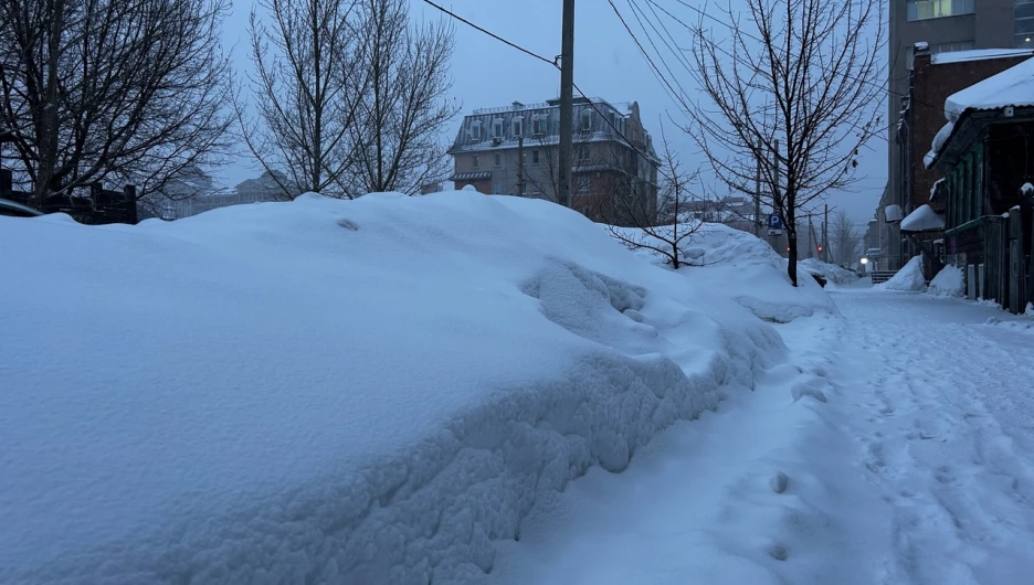 Мокрый снегопад в Барнауле.